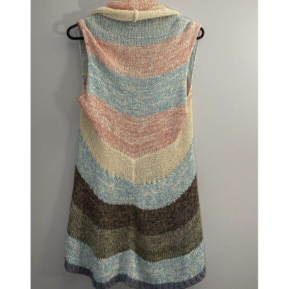 CAbi Womens Line Up Circle Open Drape Shawl Knit Cardigan Sweater Vest Small 216 - Picture 4 of 5